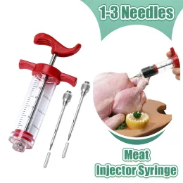Grilles Syringe d'injecteur de viande avec 3 aiguilles d'injecteur de marinade pour barbecue Kit d'injecteur de dinde BBQ Kit de marinade Injecteur de cuisine outils