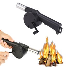 Grills Portable Handcranked Air Blower Barbecue Fan Mini BBQ Grill Fire Bellows Hiking Picnic Camping Accessories Outdoor Tools 2023