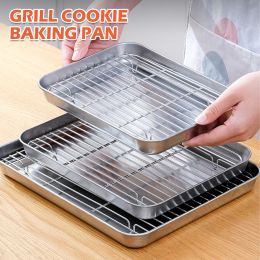 Grilles plateau à pâtisserie en acier inoxydable avec gril à gâteau à gâteau de boulangerie BBQ plateau plaque fourrure fourrure à brownie rack de cuisson