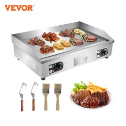 Grills Vevor Electric Countertop Griddle met lade roestvrijstalen platte bovenste grill barbecue BBQ -machine voor camping buiten camping