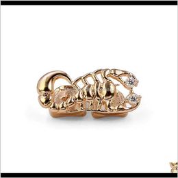 Grillz, Dental Body Jewelry Drop Delivery 2021 Scorpion Single Gold Tooth Cover Halloween Dents Grills Rappeur Hip Hop Accessoires