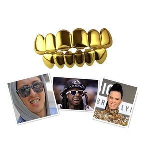 Grillz tandheelkundige grills 15 ontwerpen goud vergulde hiphop tanden grillz bovenste bodem mond punk caps cosplay feest vampier tand rapper jood dh8sn