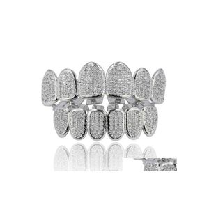 Grillz Dental Grills Diamond Braces Dientes de vampiro Hip Hop Personalidad Colmillos Gold Sier Mujeres Hombres Joyería Drop Delivery Body Dhjfa