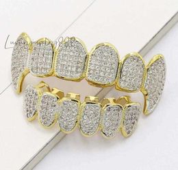 Grillz Dental Grills Personnalisation exclusive Moisanite dents Grillz Iced Out Hop Full Zircon Decraces décoratives Real Diamond Bling Tooth 98M