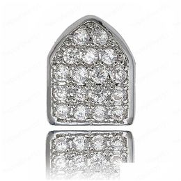 Grillz Dental Grills passen goud sier pistool vergulde hiphop enkele tand grillz dop boven bodem grill tanden dop levering levering sieraden body dhcgb