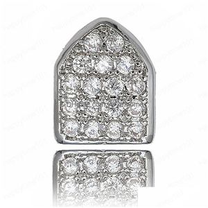 Grillz Dental Grills passen goud sier pistool vergulde hiphop enkele tand grillz dop boven bodem grill tanden dop levering levering sieraden body dhcgb