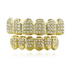 Grillz Dental Grills Gas Outdoor Grillz Body Jewelrygold Hip Hop Iced Out Cz Diamonds Top Sier Hiphop Jewelry Dientes de oro Rhinestone Dhchq
