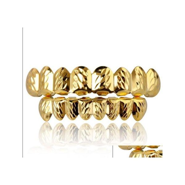 Grillz Dental Grills Grillz Dental Grills HipHop Bijoux Braces Colored Flower Two Color 8 Teeth With Gold Europe and America Drop DHM7G