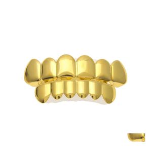 Grillz Dentaire Grills Hip Hop Bijoux De Corps 6 Dents Grillz Or Rempli Dents Dents Supérieures Fang Ensemble Pour Femmes Hommes S Halloween Noël Dhzmf