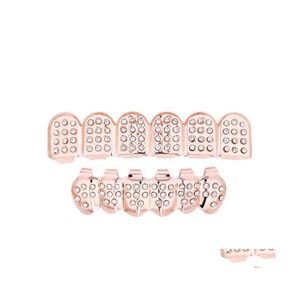 Grillz Dental Grills Hip Hop Sieraden 6 Tandtanden Valse grillz Set Bump Rooster Body Drop Delivery DHC59