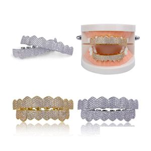 Grillz Dental Grills Hip Hop Mens Diamond Dientes Grillz Teeth Gold Sier Luxury Designer Iced Out Hiphop Rapper Men Fashion Jewlery Dhgrg