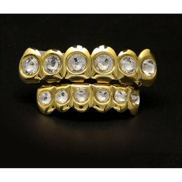 Grillz Dental Grills Hiphop Gems Grillz Gold voor mannen Cool Tooth Sierry Sile Model Vampire Hip Hop Jewelries Nieuwe aankomst Dro Dhgarden Dhodg