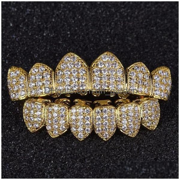 Grillz Dental Grills Dents De Diamant De Conception De Luxe Grillz Or Crocs De Vampire Cz Pour Hommes Femmes Haut Bas Avec Barre De Moulage 107 Dhgarden Dhuod