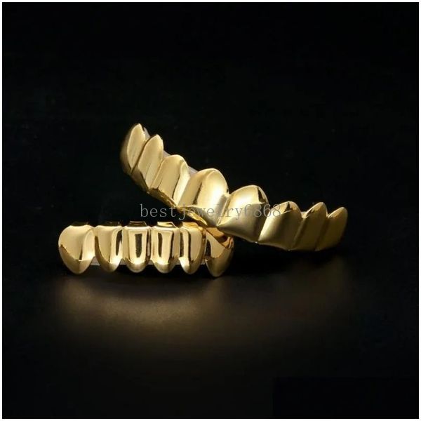 Grillz Dental Grills Mens Gold Teets Set Fashion Hip Hop Bijoux de haute qualité huit 8 TOP TOP SIX 6 BOOT BOOT DROP DIVRIVER CORPS