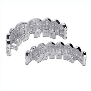 Grillz Dentaire Grills Nouvelle Baguette Ensemble Dents Grillz Haut Bas Sier Couleur Grills Bouche Dentaire Hip Hop Bijoux De Mode Dhseller2010 Dhivm