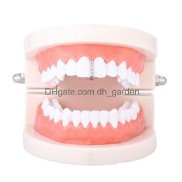 Grillz Dental Grills New Sier Gold Plated Cross Hip Hop Cz Single Teeth Grillz Cap Top Grill para Halloween Fashion Party Je Dhgarden Dh7Xp