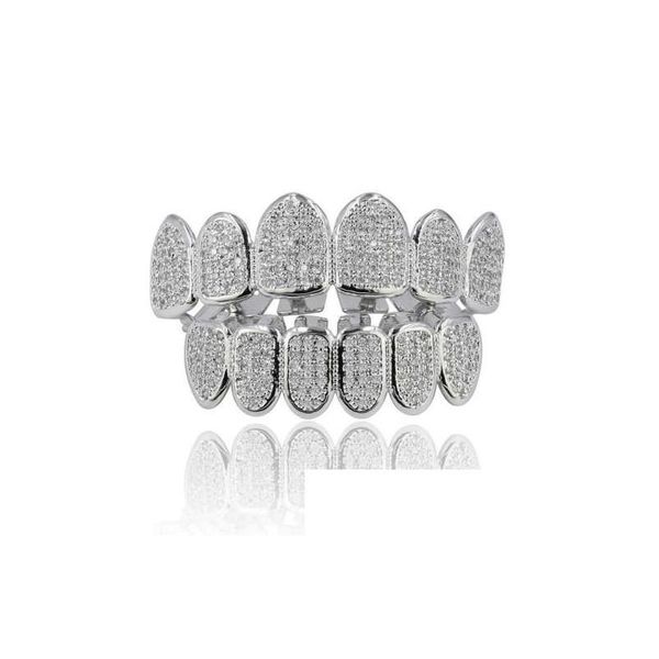 Grillz Dental Grills Single Tooth Grill Diamant Bretelles Vampire Dents Hip Hop Personnalité Fangs Or Sier Femmes Hommes Bijoux Drop Delive Dhlvf