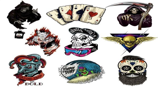 Patch de transferencias de calor del cráneo de Grim Reaper para la ropa de la película de la película de terror de la ropa Motorcycle Rock Style Sticker para camisetas Man1631003