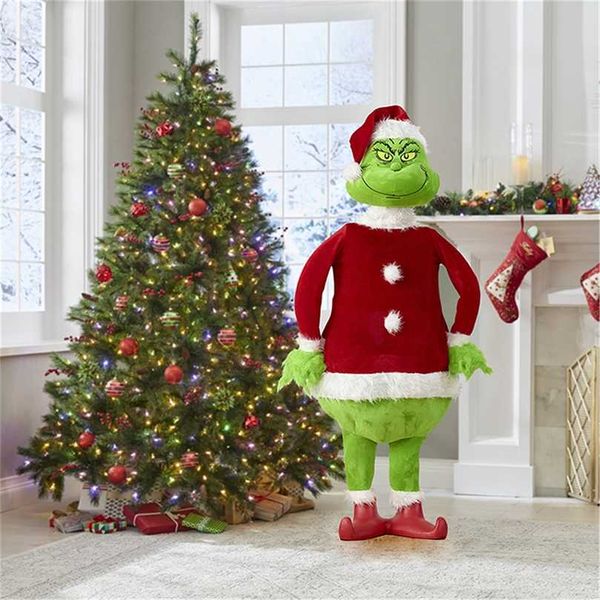 Grinch Christmas Ornament Realista Animado The Lifelike Holiday Gift Home Room Decoration Kid's Doll 211025