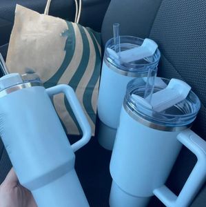 US BROCK NEON BLANC JAUNE HIVER ROSE DIRECHER PIBLERS H2.0 40oz tasses en acier inoxydable avec couvercle et tasses de voitures de voiture en silicone