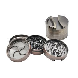 Grinder quatre couche 80 mm en alliage de zinc Smoke Grinder créatif métal meulin accessoires de brouillard fumé en gros