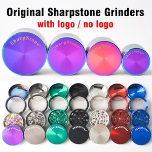 Sharpstone tabakslijsten Rook Accessroy 40mm 50mm 55 mm 63 mm 4 Partsscherb Grinder CNC Tanden Filter Net Dry Herb Vaporizer Pen 7 Colors FedEx/UPS Gratis