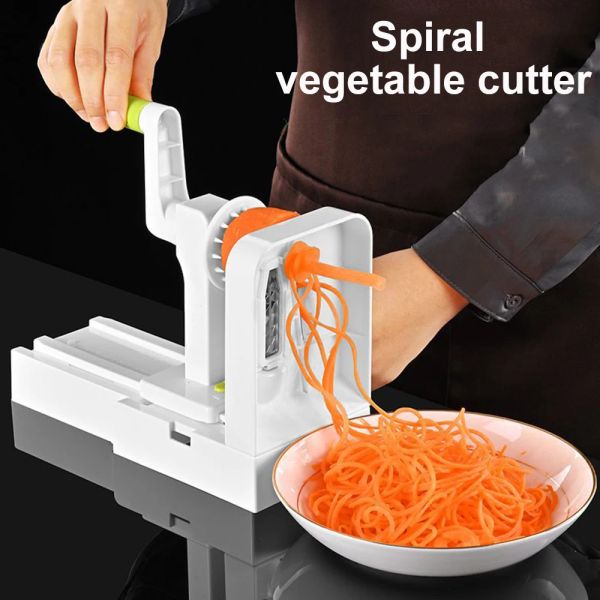 Grinders 4in1 manuel de légumes Cutter multifonction Végétal Spiral Vegetable Potato Radish Vegetable Slicer Kitchen Tools