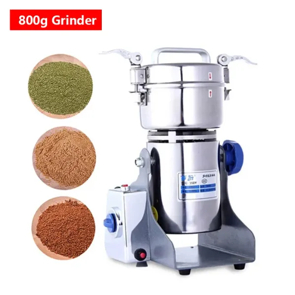 Broyeurs 800g Grinder de café Grinder à grain électrique Swing en acier inoxydable Cuisine Spicy Salt Cone à haute vitesse Fauteau