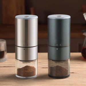 Grinders Electric Coffee Grinder draagbare espressomachine met borstel USB -oplaadbare slijpende kernbonenmolen voor café thuisreizen