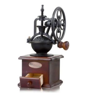 Grinders Hand Shake Coffee Bean Grinder Vintage Big Wheel Manual Coffee Machine Cast Iron