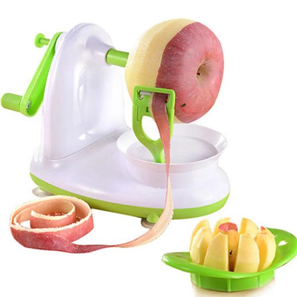 Peeler de frutas multifunción con muelles con cortador de cilador de frutas y cuchillas Manual de peluquero de la cocina del hogar