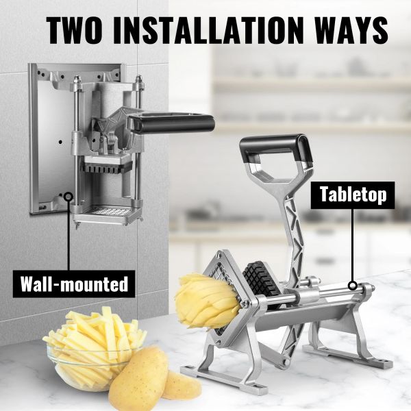 Grinders Manual Potato Slicer Machine Machine Fruit Cutter Cutter Hopper avec 4 lames Faire du gardien de gamme Maison de coupe Artefact