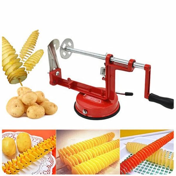 Grinders Manual en acier inoxydable Potates douces Machine Machine Slicer Potato Spiral Cutter For Kitchen Tool