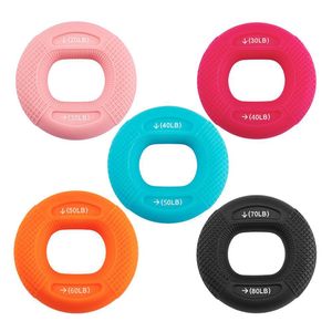 Renforceurs de préhension en silicone pour exercices de main - Pince pour entraînement musculaire - Équipements d'exercice de force des doigts - Couleur de l'anneau souple