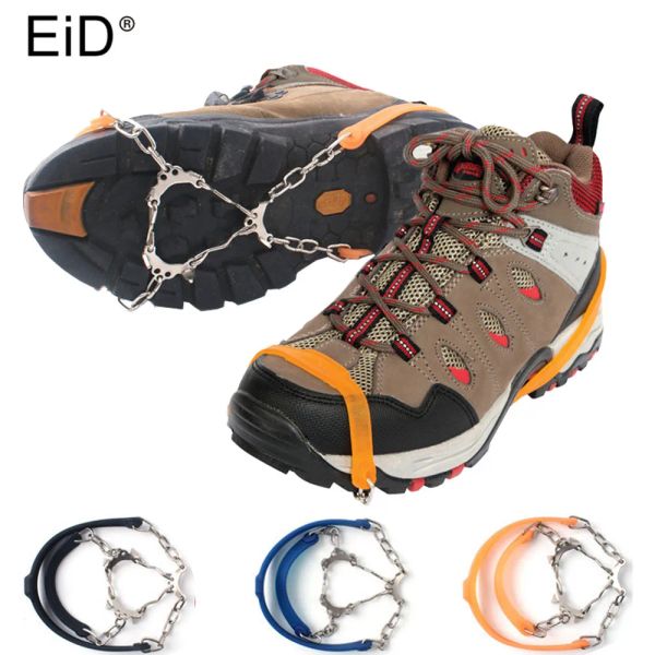 Pinza EID Universal 6 tachuelas antideslizantes nieve hielo escalada zapatos picos agarre tacos invierno al aire libre antideslizante hielo pinza cubierta Crampones