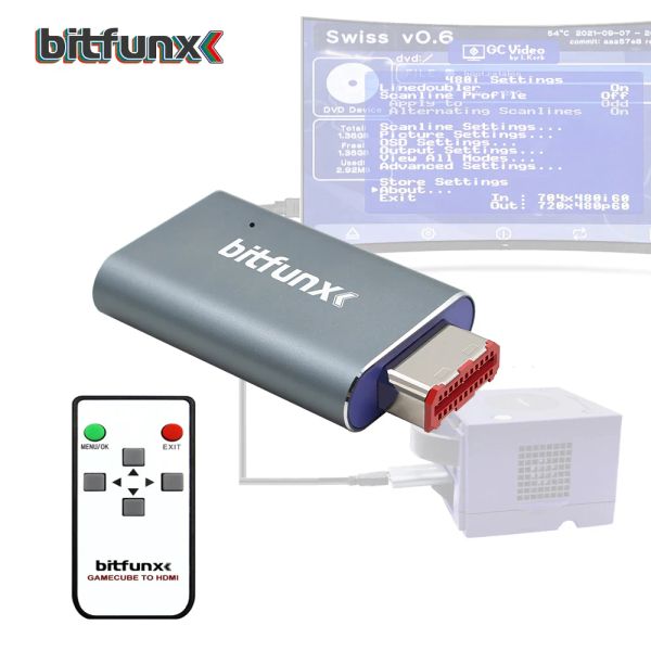 GRIPS BitFunx HDMICOMPATIBLE Adaptateur Adaptateur Doubler Adaptateur numérique à HDMI GC2HDMI pour Nintendo GameCube Ngc