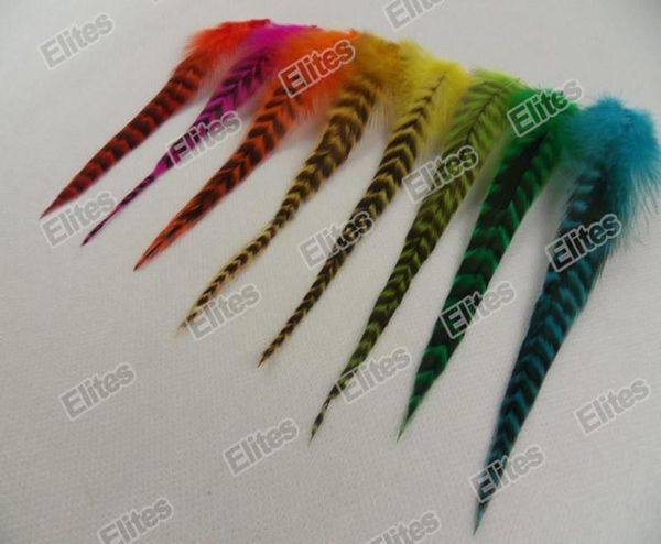 Extensión de pelo de plumas de gallo Grizzly, 100 extensiones de plumas, 1 aguja, 200 cuentas, GRF2027061169