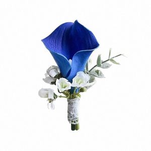 Boutnière de marié, accessoires de mariage, Calla lily artificielle, trou de butthole pour hommes, broches de bal de mariage, décoration n684 #