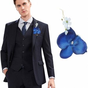 bruidegombroche orchidee realistische fr-end stainl match pak faux pearl beste man bruiloft corsage groomsman accessies z0xt#