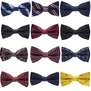 Bruidegom Business Suit Bow Ties British Bowtie Elegant verstelbare Jacquard Weave Polyester -banden