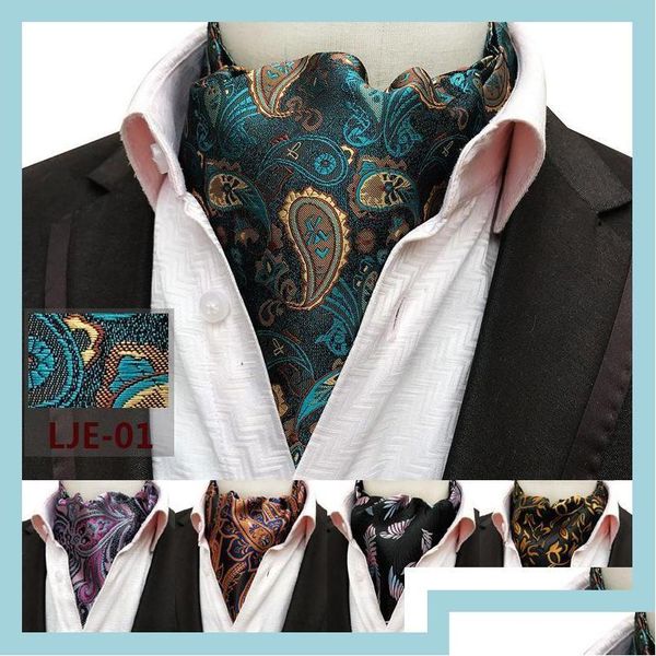 Corbatas De Novio Cummerbunds Corbatas De Novio Cummerbunds Hombres Boda Corbata Formal Moda Retro Paisley Estilo Británico Caballero Bufandas De Seda N Dh29Z