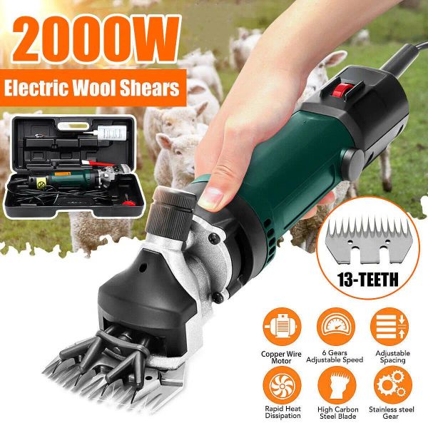 Aseo 2500w 6 velocidades 13 dientes cortadora de pelo eléctrica para ovejas y mascotas Kit de corte de lana corte de cabra suministros de corte de animales para mascotas corte de granja