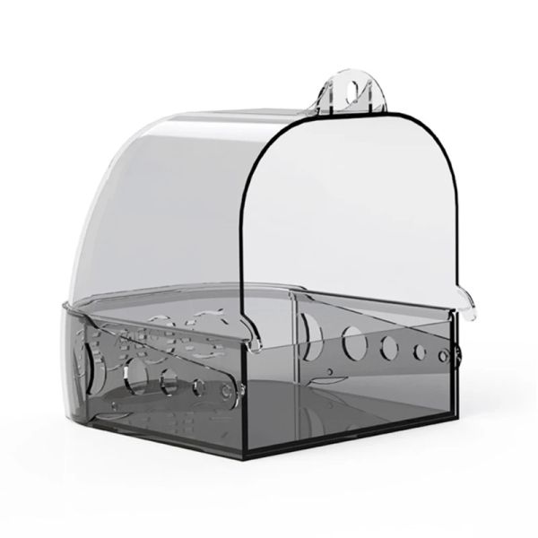 Caja de baño para pájaros, jaula colgante, juguete para bañera, periquitos, cacatúas, caja de baño Lovebird con vista clara, para grises, amazonas