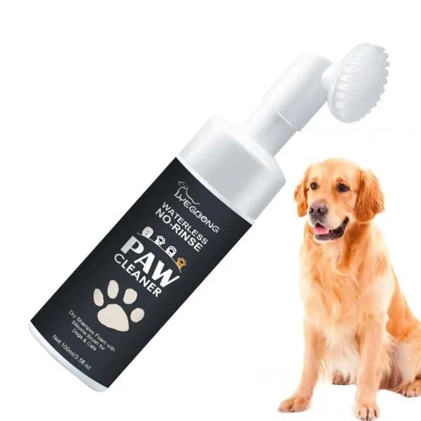 Le toilettage chien PAW lavage en mousse Pet Piet Nettoyage Nettoyer Rinsefree Paw Clean Pas de soins de la griffe de lavage pour le chat avec un pinceau en silicone