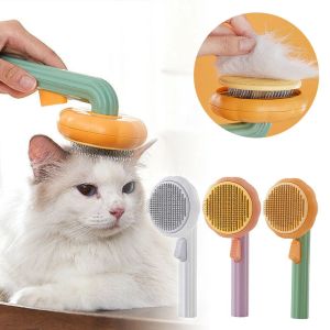 Brosse de toilettage pour animaux de compagnie, peigne pour chien, élimination rapide des poils d'animaux, peigne pour chats et chiens, brosse autonettoyante, outil de toilettage pour le nettoyage des poils de chat