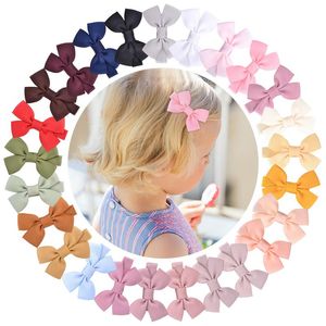 Ruban grosgrain Bowknot Bangs Bangs Hairpin Baby Girls Color Couleur Bows Clips Hair Class Headwear Clothing Decoration 25 Couleurs