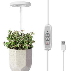Lampe de culture pour plantes d'intérieur, lampe LED Halo pour semis succulents, minuterie d'arrêt automatique 3/9/12 heures, hauteur réglable