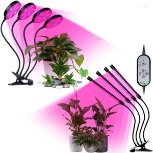 Élèvent des lumières 1/2/3/4 têtes lumière LED Phyto lampe spectre complet USB Phytolamp pour plante boîte serre hydroponique tente