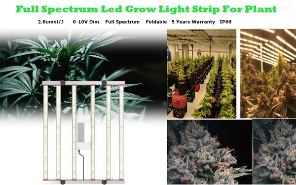 Luces de cultivo 2.8umol/J PPE, tira de LED de espectro completo plegable, lámpara Uv para planta hidropónica, tienda de cultivo interior