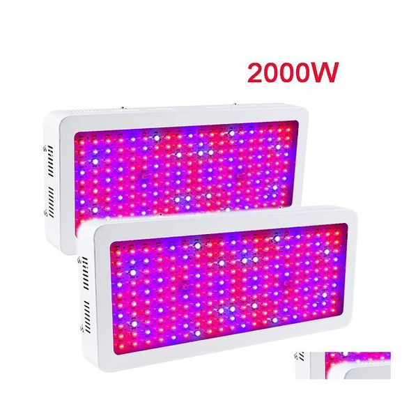 Grow Lights 2000W Double Puce Led Grow Fl Spectrum Lights Rouge Bleu Uv Ir Pour Plante D'intérieur Et Fleur Haute Qualité Drop Delivery Light Oty0B